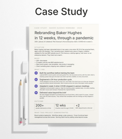 Mockup of the Baker Hughes Rebrand case study