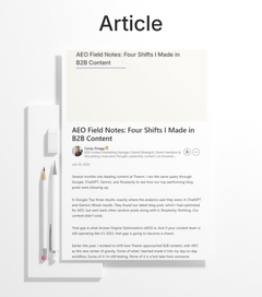 Mockup of my AEO Field Notes LinkedIn article